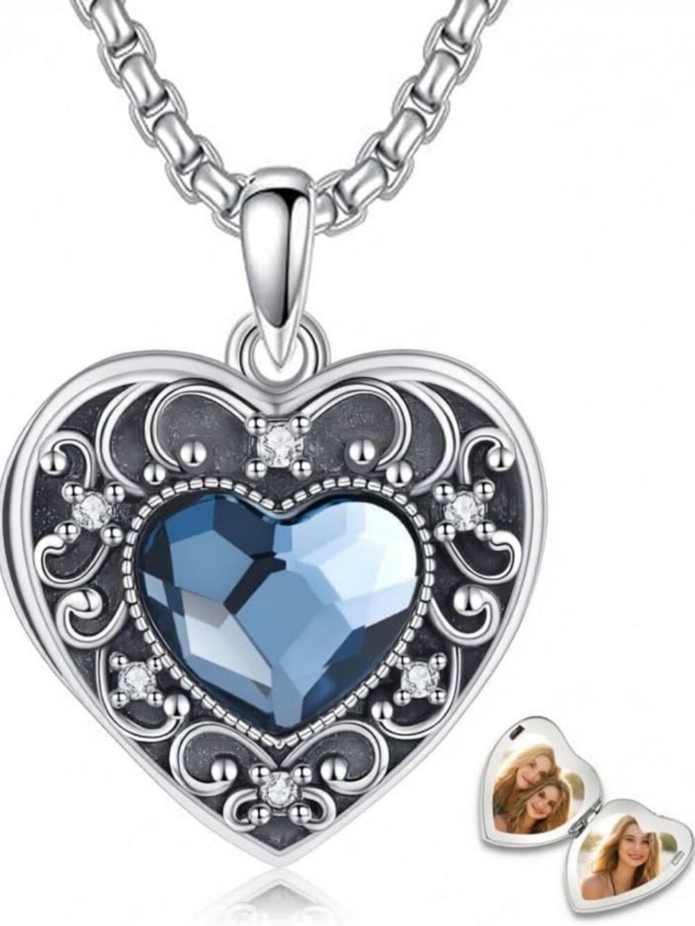 Heart Locket Necklace for Pictures - Memorial Jewelry Gift for Loved Ones